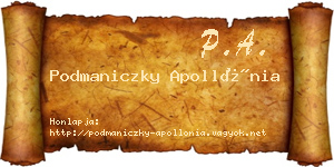 Podmaniczky Apollónia névjegykártya