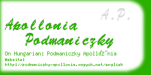 apollonia podmaniczky business card